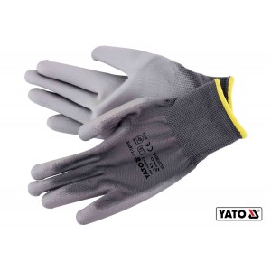 Рукавиці робочі нейлонові YATO сірі, розмір 9 [50]