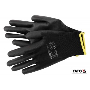 Рукавиці робочі нейлонові YATO чорні, розмір 9 [50/100]