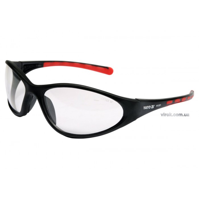 Окуляри захисні YATO відкриті, прозорі на оправі [12/240]