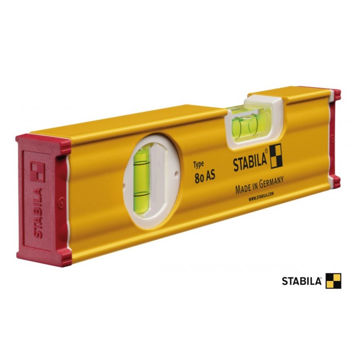 Рівень STABILA Type 80 AS : L= 20 см, 2 капсули. ударостійкий профіль (ребр.жостк) ковпачки