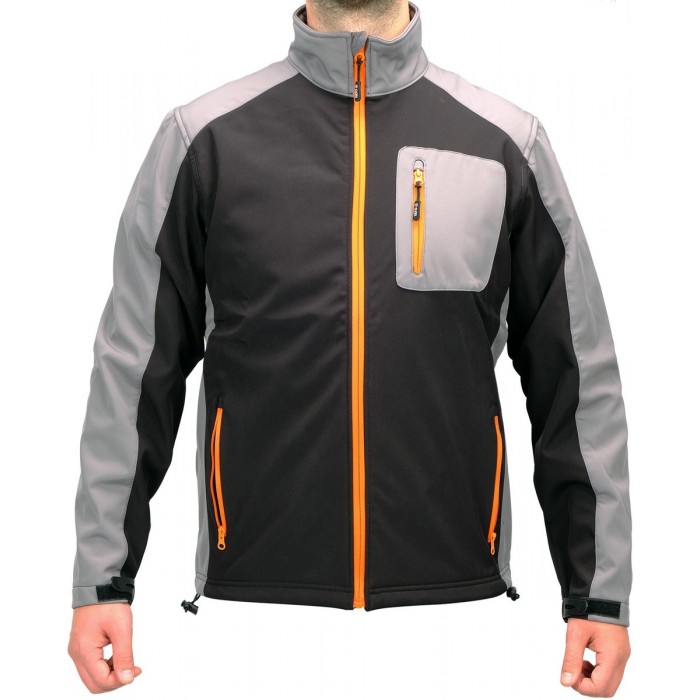 Куртка робоча SOFTSHELL YATO розмір S, чорно-сіра, 3 кишені, 96% поліестер і 4% спандекс(DW)