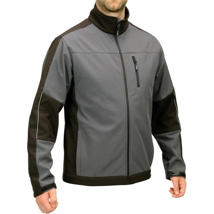 Куртка робоча SOFTSHELL YATO розмір S, чорно-темно-сіра, 3 кишені, 96% поліестер і 4% спандекс(DW)