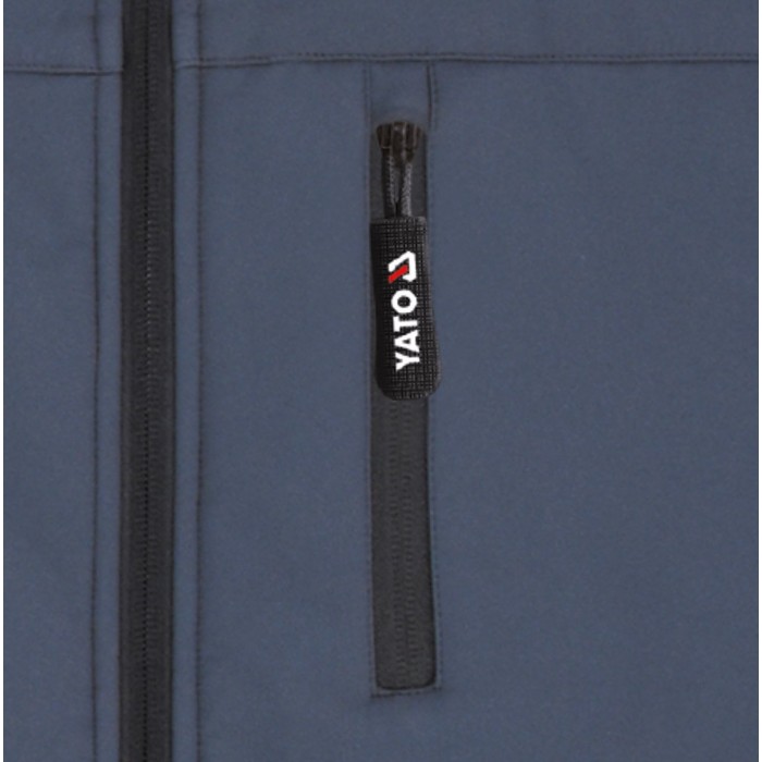 Куртка робоча SOFTSHELL YATO розмір S, чорно-темно-сіра, 3 кишені, 96% поліестер і 4% спандекс(DW)