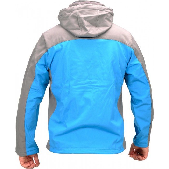 Куртка робоча SOFTSHELL з прикріпн капюшоном YATO розм S, синьо-сіра, 3 кишені, 96% поліес і 4% спан