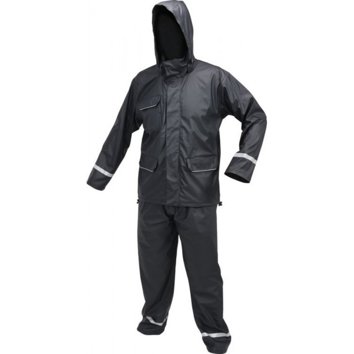 Костюм з капюшоном водонепроникний YATO,розм.S,100%поліестр покритий PU,3 кишені,з вент.отворами DW