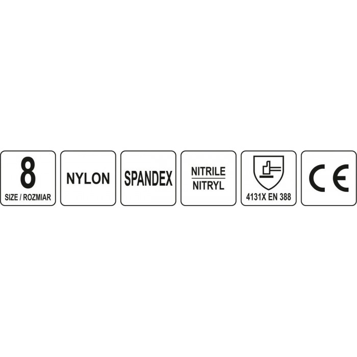 Рукавиці робочі нейлонові YATO покрите спіненим нітрилом з накрапленням, розмір 8, чорнр-сірі [12]