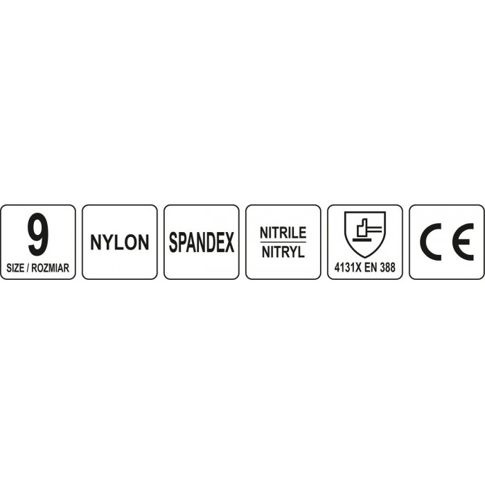 Рукавиці робочі нейлонові YATO покрите спіненим нітрилом з накрапленням, розмір 9, чорнр-сірі [12]