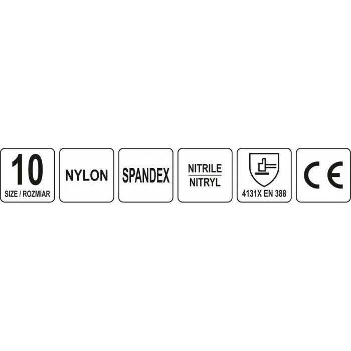 Рукавиці робочі нейлонові YATO покрите спіненим нітрилом з накрапленням, розмір 10, чорнр-сірі [12]