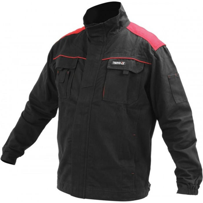 Куртка робоча COMFY YATO розмір L/XL, чорно-червона, 7 кишень, 100% бавовна(DW)