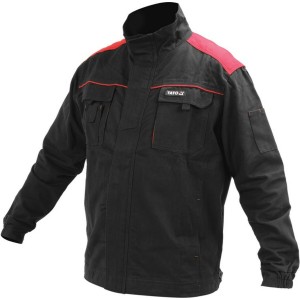 Куртка робоча COMFY YATO розмір XXL, чорно-червона, 7 кишень, 100% бавовна(DW)