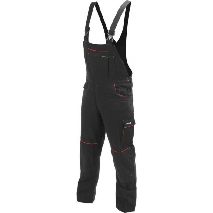 Комбінезон робочий COMFY YATO розмір XL, чорно-червоний, 9 кишень, 100% бавовна [10]