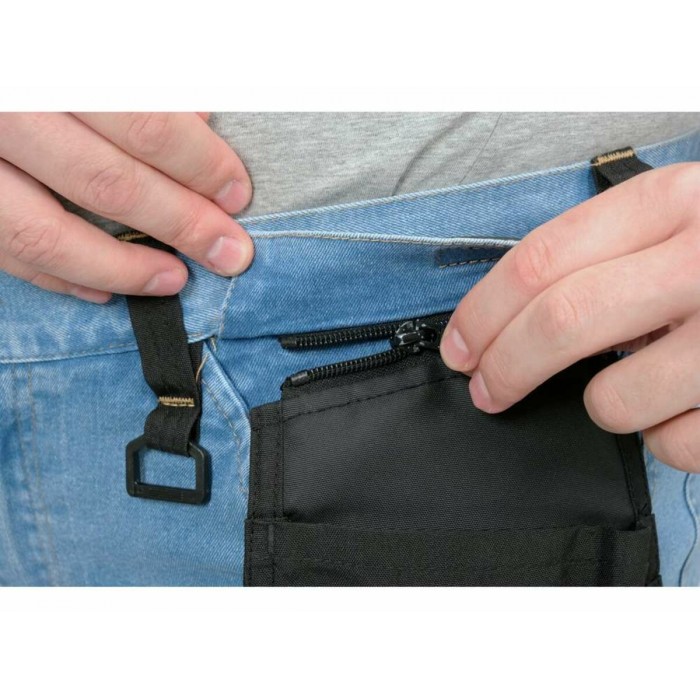 Штани робочі джинс стрейч YATO розмір S/ 74-82 см, ріст- 164-172 см, голубі, 17 кишень, 71% бав, 25