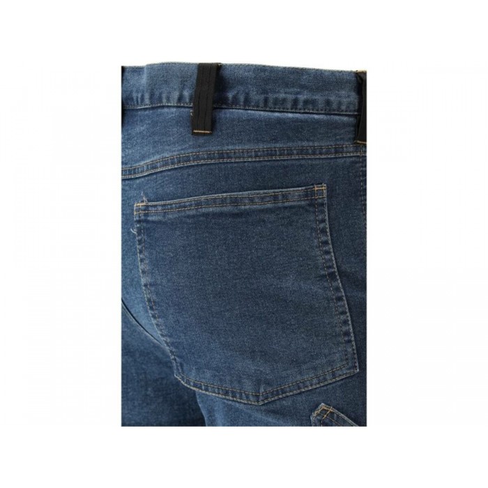 Штани робочі джинс стрейч YATO розмір L/XL- 98-106 см, ріст- 180-188см, тем-сині, 17 кишень, 71% бав