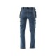 Штани робочі джинс стрейч YATO розмір XL- 98-106 см, ріст- 188-196 см, темн-сині, 17 кишень, 71% бав