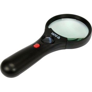 Лупа ручна в ABS-пластиковій оправі, 2 лінзи 3х/45х кратні, 192х 82х 28мм з підсвітленням [10]