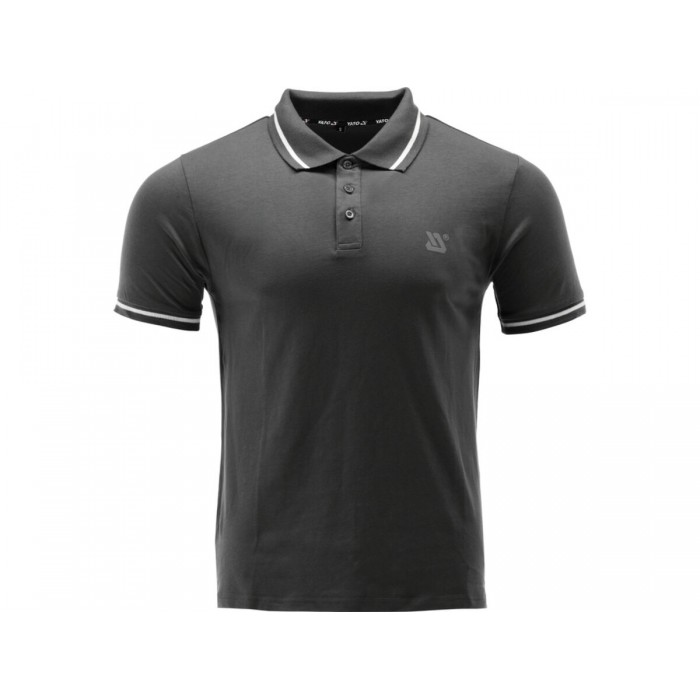 Футболка ПОЛО чорна YATO, розм. L/ вис- 74 см х шир- 55 см, 100%- бавовна [40]