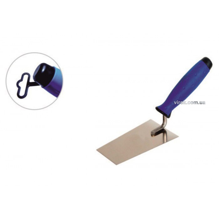 Кельма трапецевидна з нержавійки PROFI , двокомпонентна ручка, 140 мм , ТМ VIROK