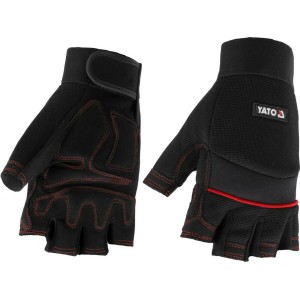 Рукавиці захисні безпалі з м'якими подушками YATO: штучна шкіра, поліуретан, спандекс, розм. 11 [12]