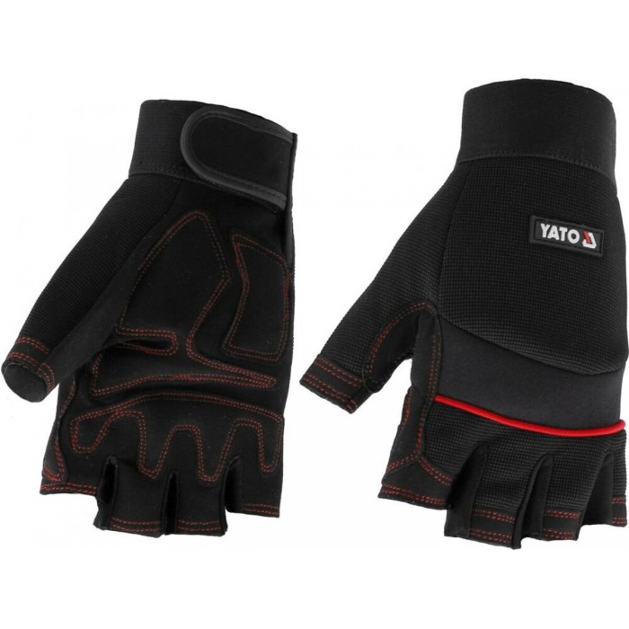Рукавиці захисні безпалі з м'якими подушками YATO: штучна шкіра, поліуретан, спандекс, розм. 11 [12]