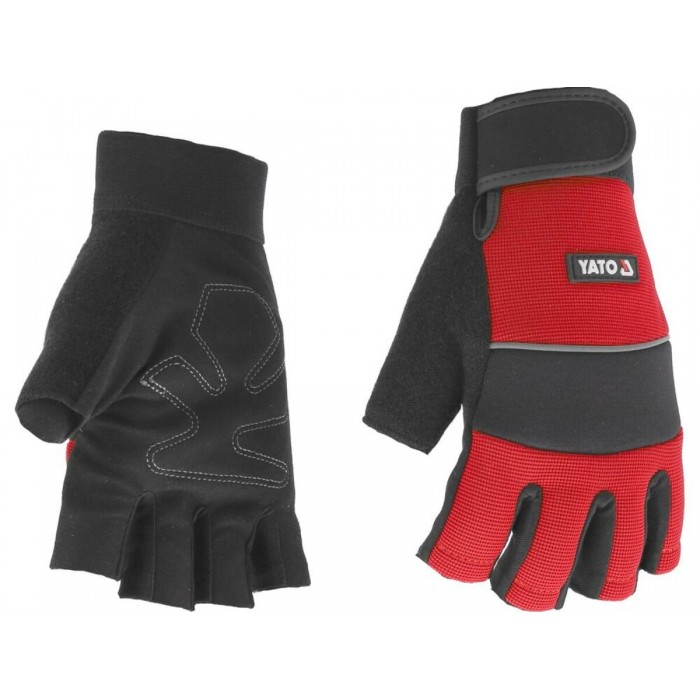 Рукавиці захисні для велосипедистів безпалі YATO: штучна шкіра, поліуретан, спандекс, розмір 11 [12]
