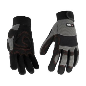 Рукавиці робочі з м'якими прокладками YATO : штучна шкіра, поліуретан, спандекс, розмір 11 [12]