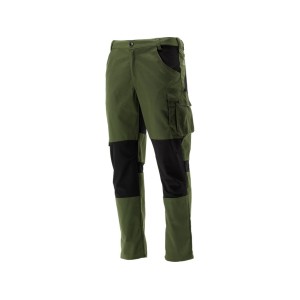 Штани робочі 4-WAY стреч SERWAL зелено-чорні YATO розм M/ 84-90 см, ріст- 170-180 см, 11 кишень [10]