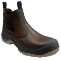 Чоботи низькі робочі з полірованої спилок шкіри YATO CHELSEA розм. 43, коричневі з поліурет підошвою