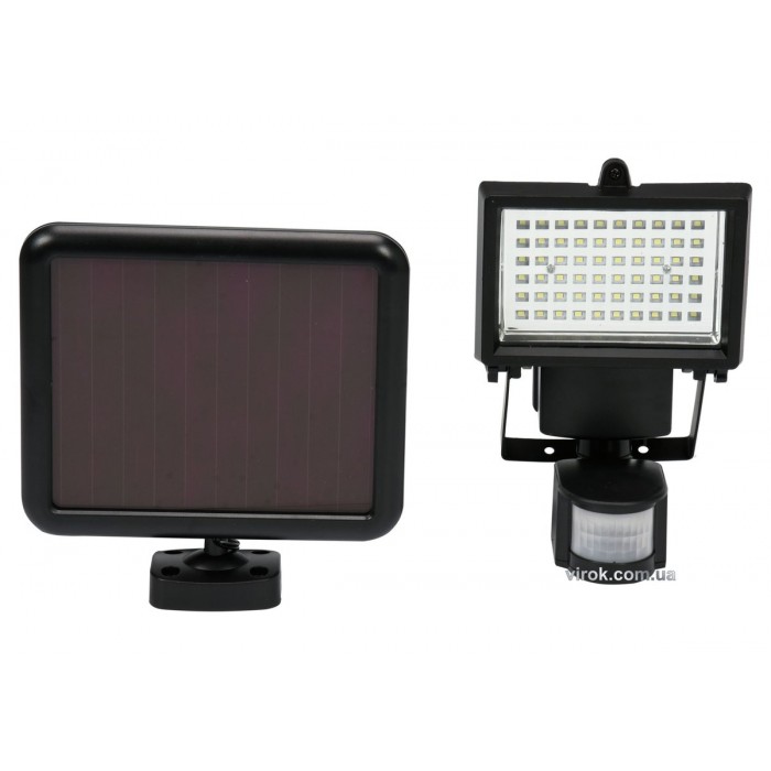 Прожектор діодний з датчиком руху YATO : сонячна батарея, Li-Ion 3,7 В ; P= 4 Вт, Ф= 380 lm [12]