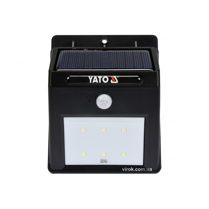 Світильник вуличний, сонячний, акумулятор.-3,В, 900мАг з датчиком руху-3м YATO; світл. P=120lm [12]