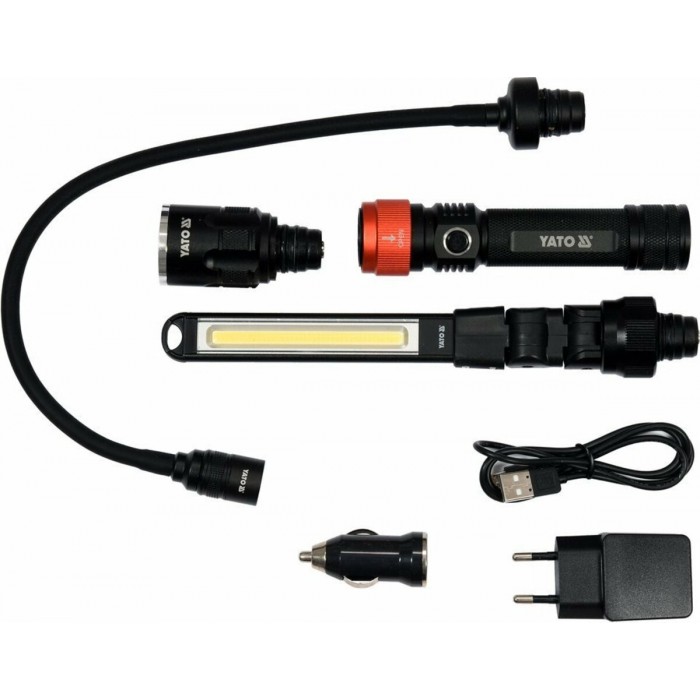 Ліхтар з обладунками 3 в 1 YATO для ремонтних робіт з зарядним пристроєм, в футлярі [10]