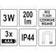 Ліхтар світлодіодний "ручка" YATO; живлення від батарейок 3х ААА, 200 Lm, магніт + кліпса [20/80]