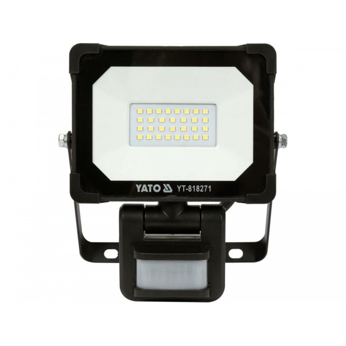 Прожектор з SMD-діодним випромінювачем і датчиком руху YATO : 20 Вт, 230 В, 1900 лм, 30 діодів [16]