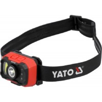 Ліхтар на чоло діодний YATO; живл. Li-Po акумулят 3,7 В, 1,2 АГод, 3 режими на відстань 35/ 60/ 87