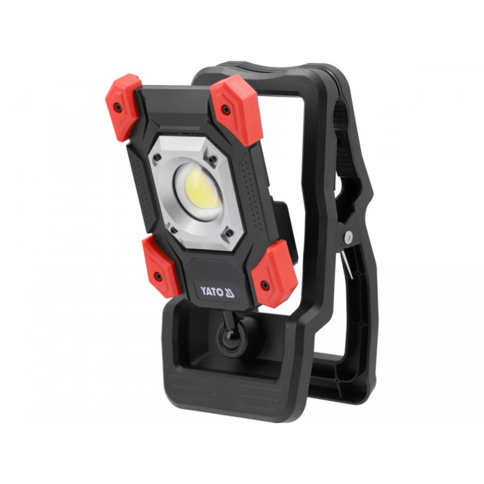 Прожектор діодний, переносний з затискач YATO 20Вт, 2000 Lm 3 режими, живл.- акумул. 3,7 В, 4,4 АГод