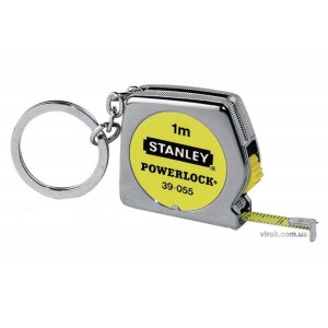 Рулетка STANLEY "Powerlock" : L= 1 м з хромованим корпусом + кільце для ключів