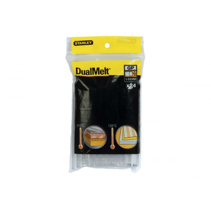 Стержні клейові STANLEY "DualTemp" : Ø=7 мм, L=100 мм, уп. 24 шт.