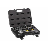 Набір головок торцевих STANLEY : 1/2", з інструментами, в пластиковому футлярі, 24 шт.