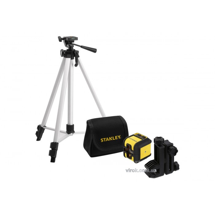 Нівелір лазерний-крос червоний з штативом STANLEY "Cubix" з діап.- 12 м, точність ±6 мм/ 10м