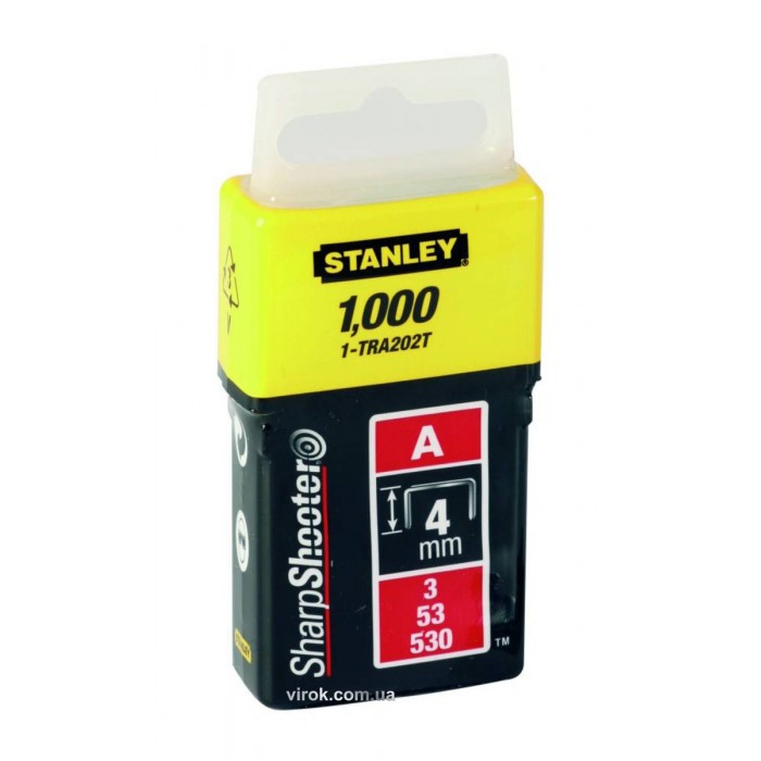 Скоба для степлера STANLEY "Light Duty" тип "А", h= 4 мм, 1000 шт.