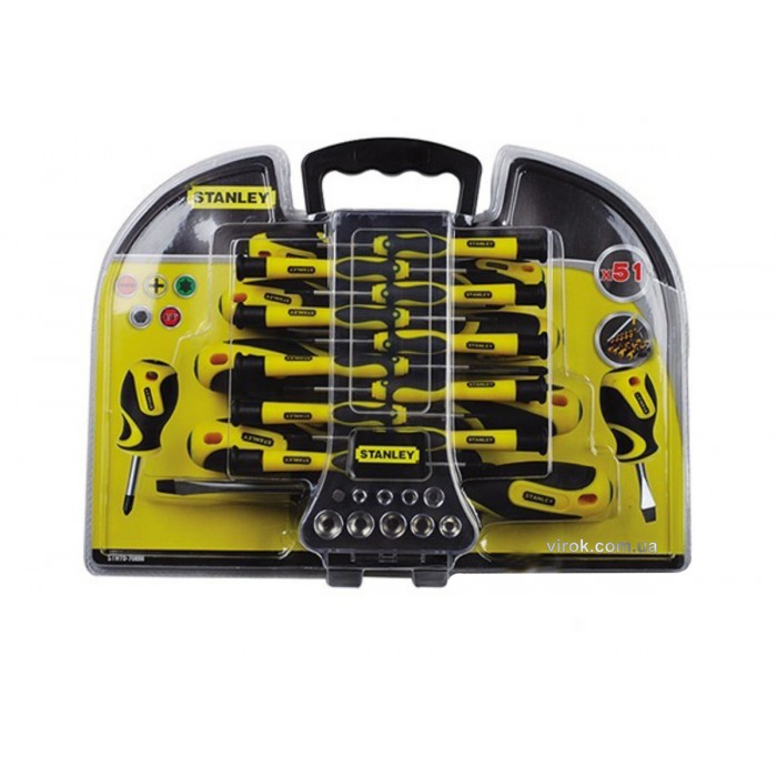 Набір викруток, торцевих насадок STANLEY : чохол органайзер, 51 елементів.