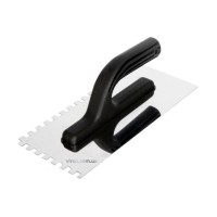 Терка гладилка VIROK : нержавіюча, зубчата, 270 x 130 мм, зуб 4х4 мм [24]