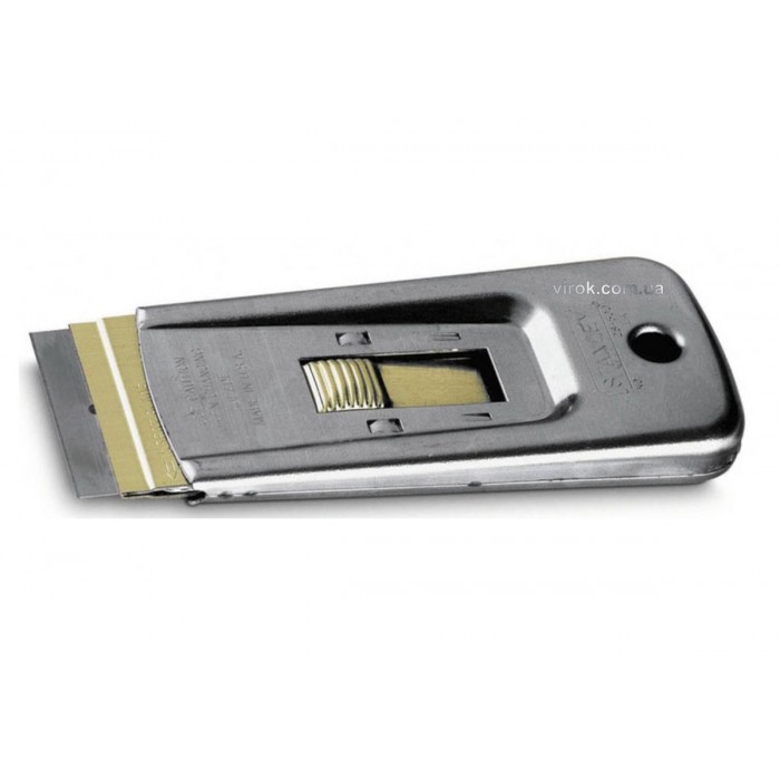 Скребок STANLEY металевий з висувн. лезом для скла і керамічних плит з запасними лезами, 40х95 мм