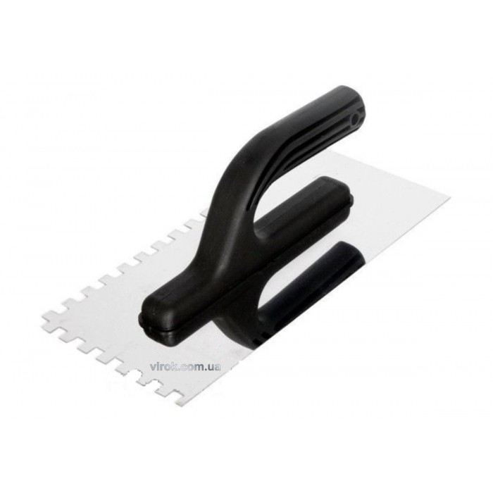 Терка гладилка VIROK : нержавіюча, зубчата, 270 x 130 мм, зуб 8х8 мм [24]