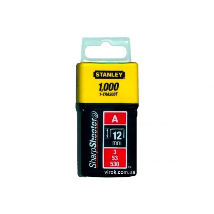 Скоба для степлера STANLEY "Light Duty" тип "А", h= 12 мм, 1000 шт.