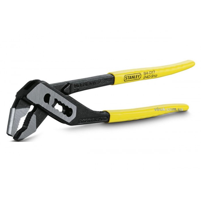 Кліщі переставні  STANLEY : L= 240 мм, з ПВХ ручками