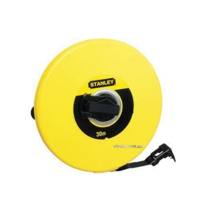 Рулетка вимірювальна STANLEY " FIBERGLASS " 30 м х12мм, фібергласова в пластмасовому корпусі