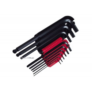 Ключі 6-гранні L-подібні STANLEY : з кулькою, M1.5-10 мм. Набір 9 Шт.