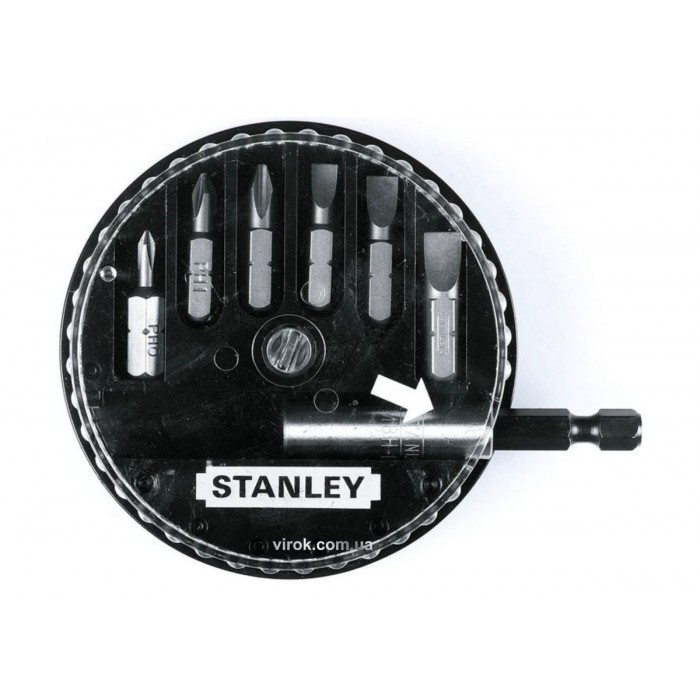 Набір насадок викруткових STANLEY : (SL4,5-5,5-6,5-PH0-1-2) магнітний тримач 1/4". 7 Шт. DW