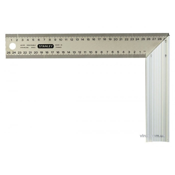 Кутник столярний STANLEY :  M= 300 х 200 мм. з нержавіючої сталі і алюмінію