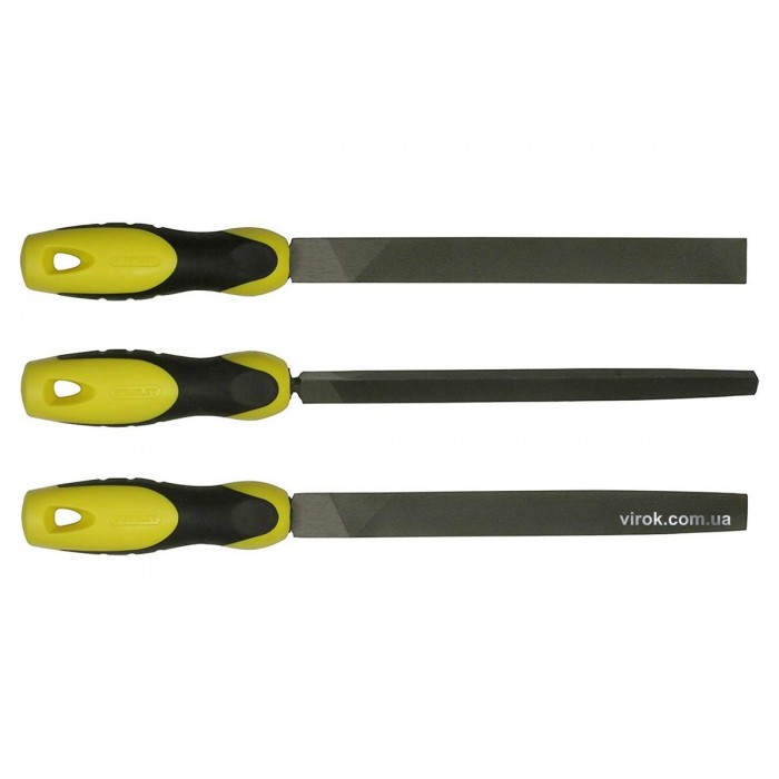 Набір напильників STANLEY : плоский, півкруглий, трикутний, L= 150 мм 3 шт